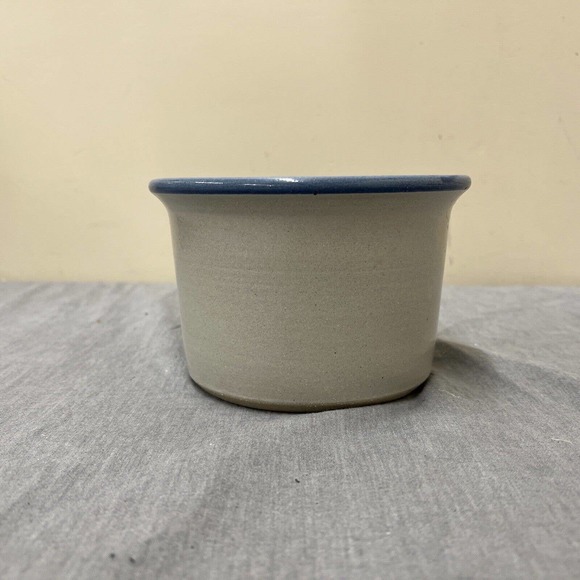 Vintage Red Wing Stoneware Small Bowl Crock Blue Rim 4" Tall 6" Farmhouse FS - Picture 4 of 10